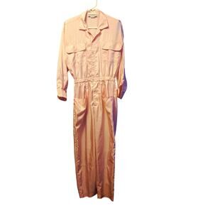Vintage Joan Walters Pink 80s Shiny Jumpsuit